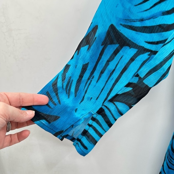 TOMMY BAHAMA Coastal Vacation Blue-black woman leaf beach summer swim cover S - Picture 7 of 11